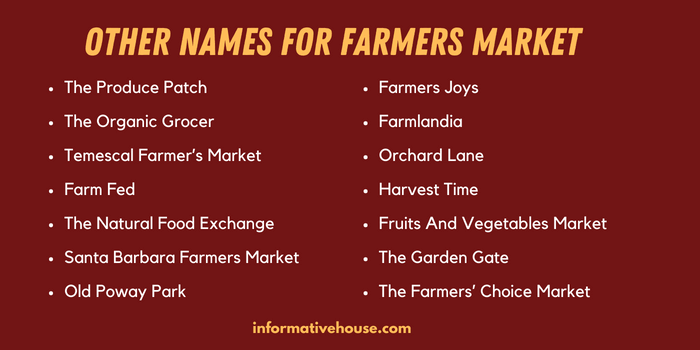 Other Names For Farmers Market