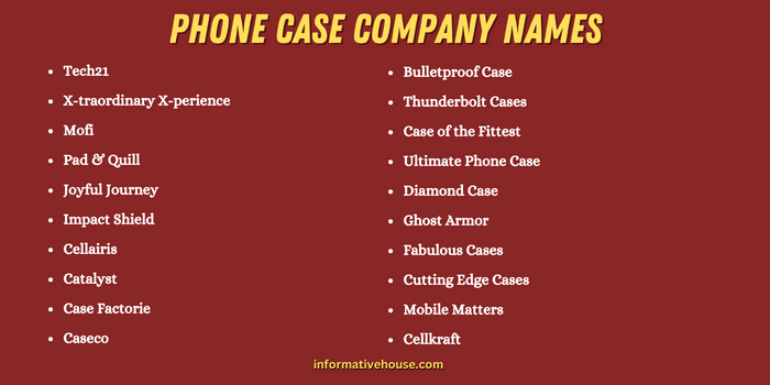 Phone Case Company Names