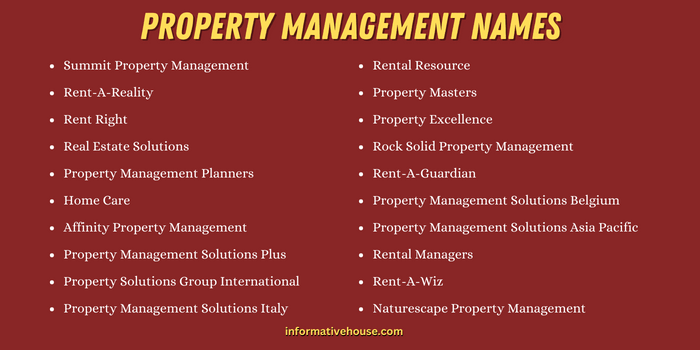 Property Management Names