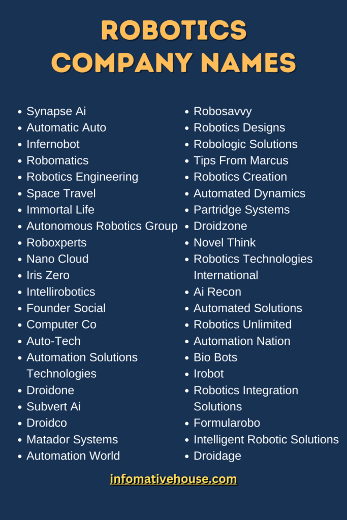 399+ The Most Advanced Robotics Company Names Ideas Informative House