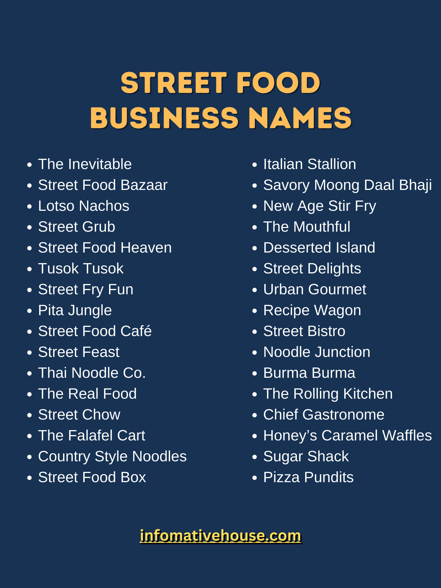 Street Food Business Names
