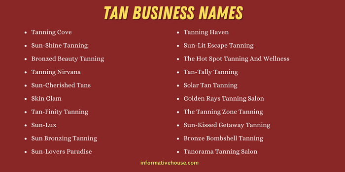 Tan Business Names