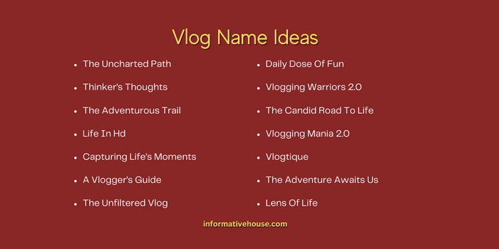 Vlog Name Ideas