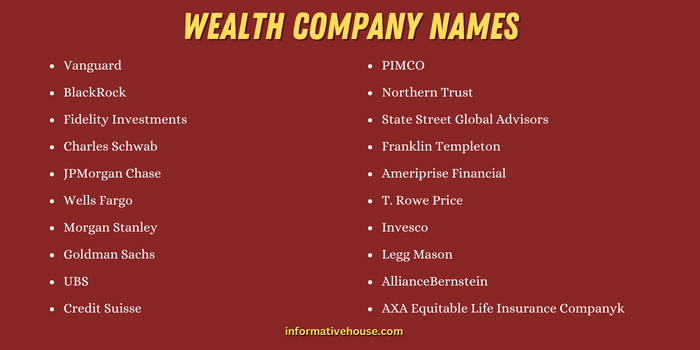 Wealth Company Names