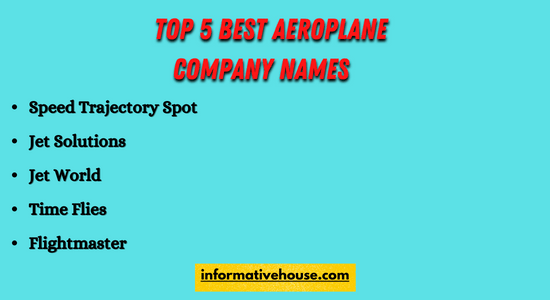 top 5 best aeroplane company names
