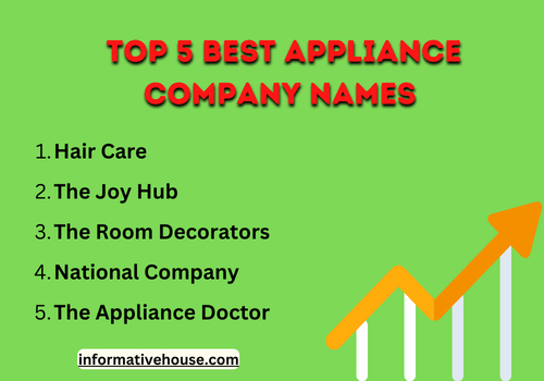 top 5 best appliance company names