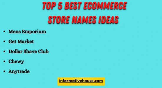 top 5 best ecommerce store names ideas