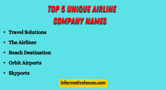 top 5 unique airline company names