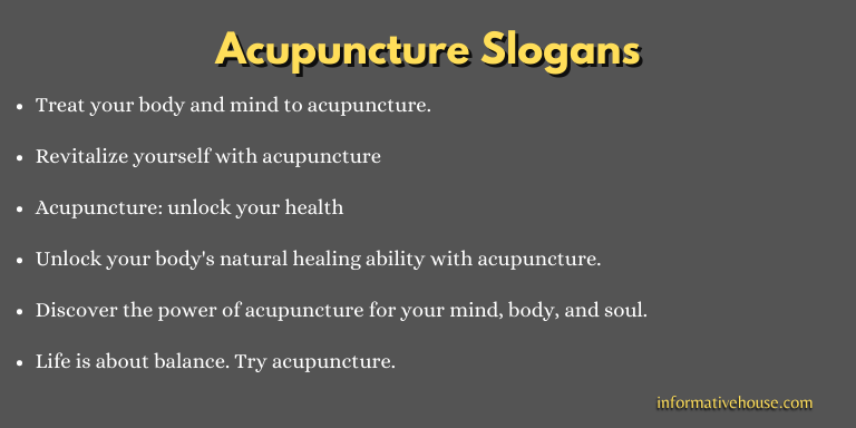 Acupuncture Slogans