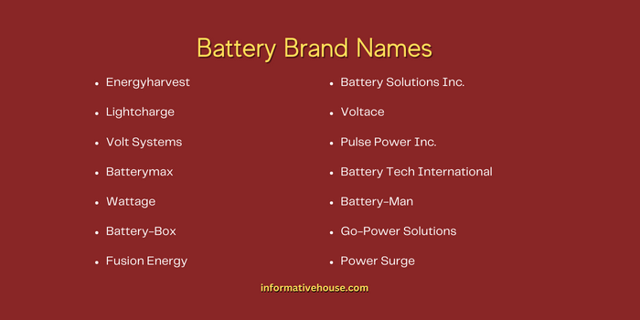 Battery Brand Names