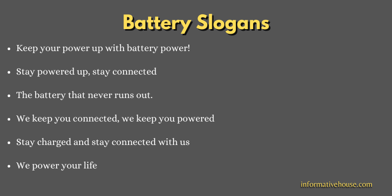 Battery Slogans