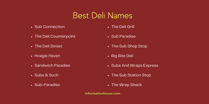 Best Deli Names