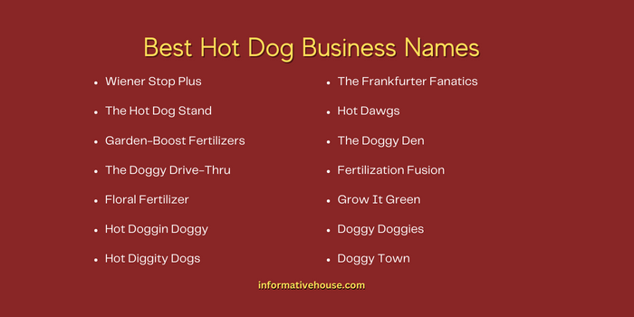 Best Hot Dog Business Names