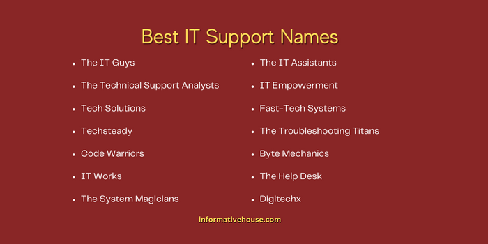 Best IT Support Names