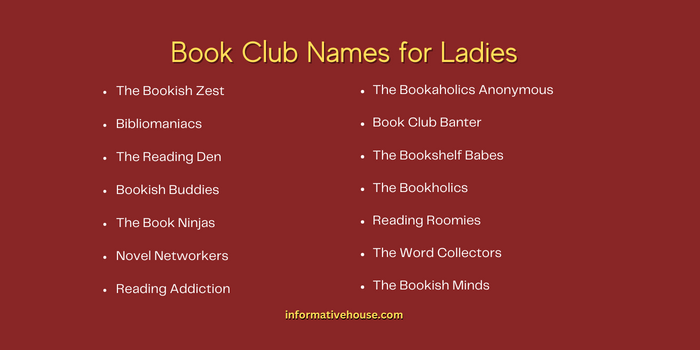 Book Club Names for Ladies