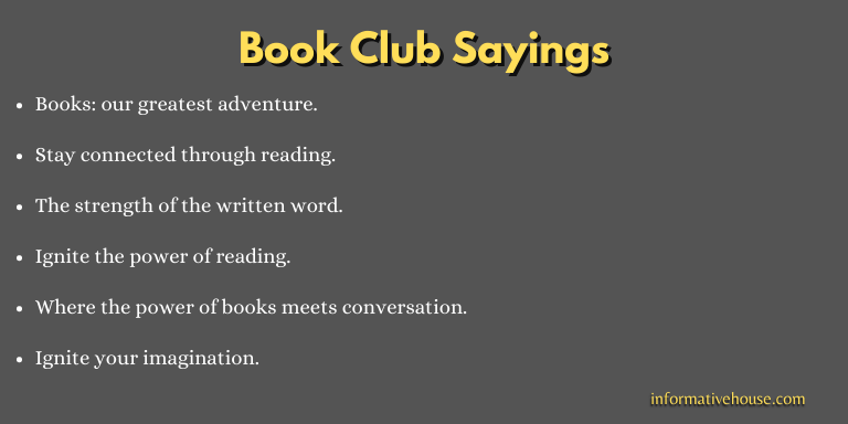 Book Club Sayings