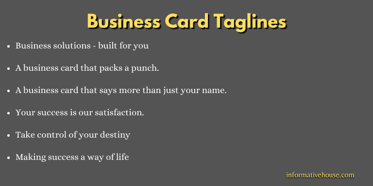 Business Card Taglines