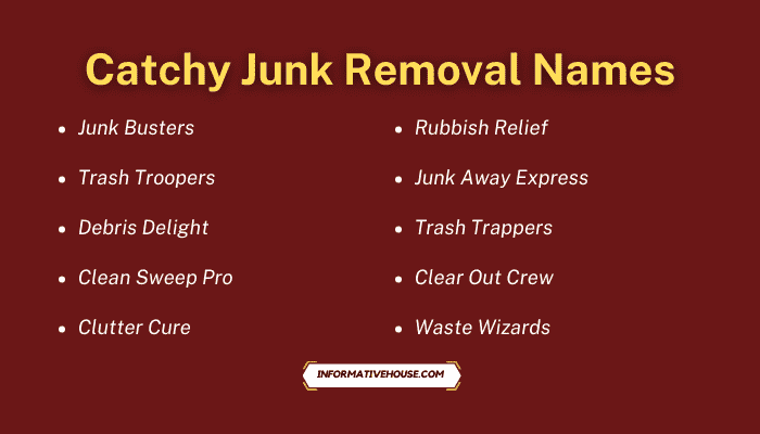 Catchy Junk Removal Names