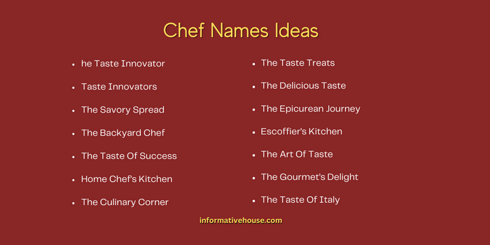 Chef Names Ideas
