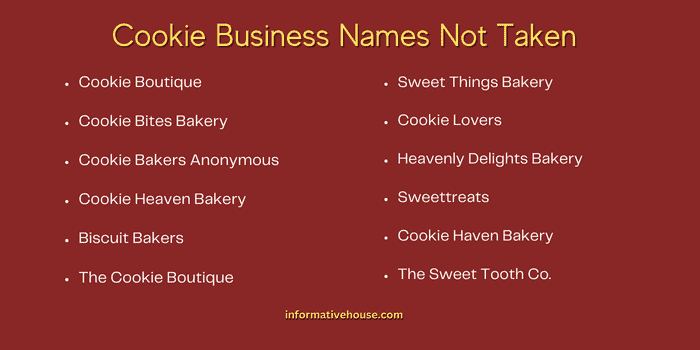 Cookie Business Names Not Taken