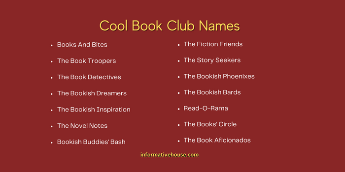 Cool Book Club Names