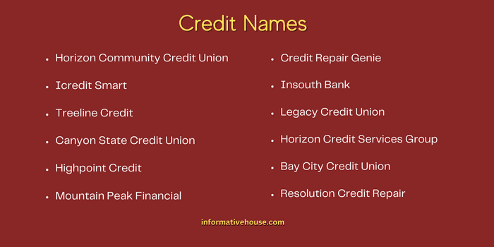 Credit Names