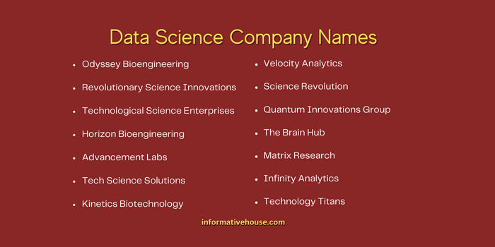 Data Science Company Names