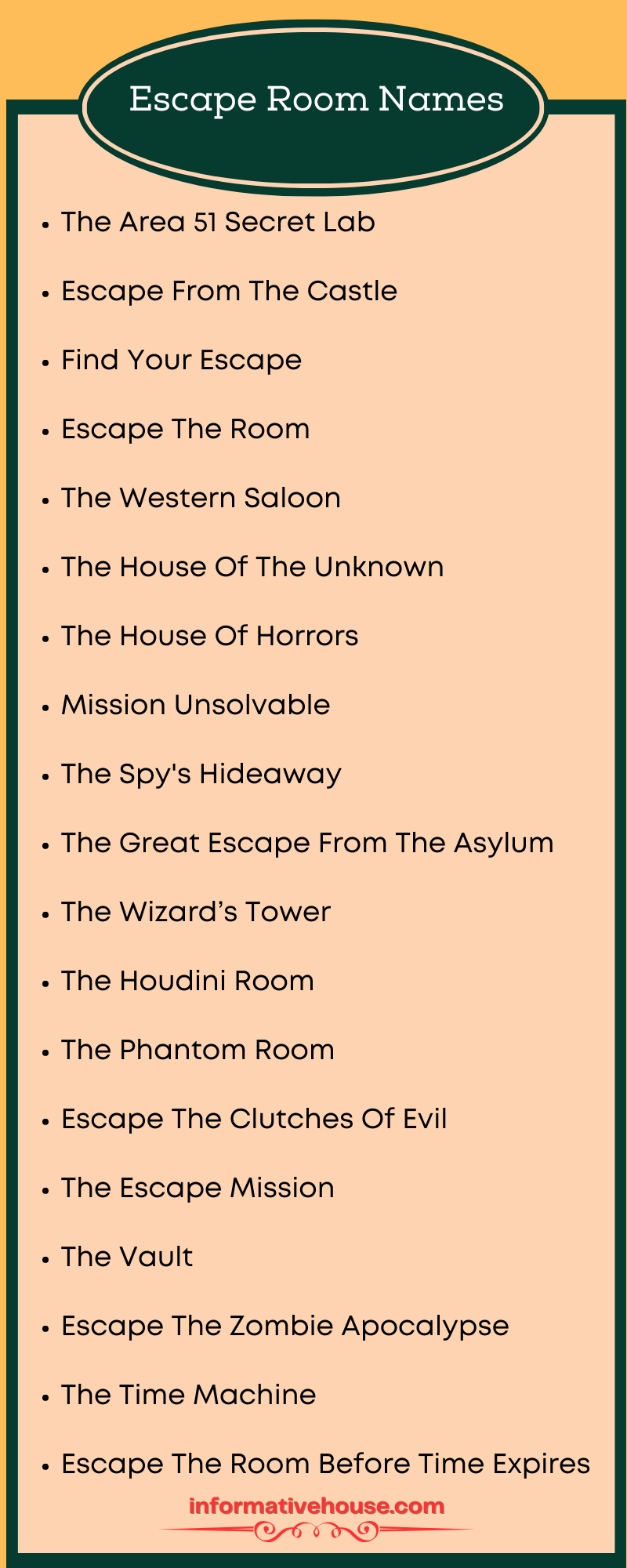 Funny Escape Room Team Names
