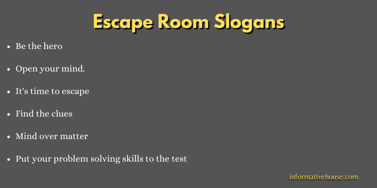 Escape Room Slogans