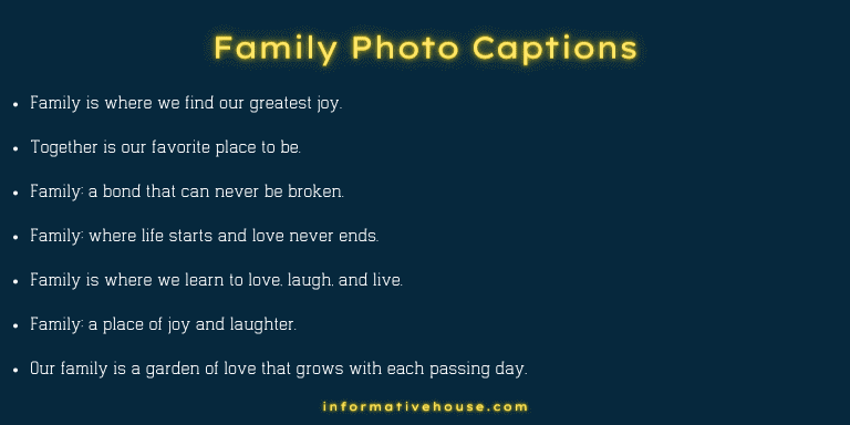 Family Photo Captions