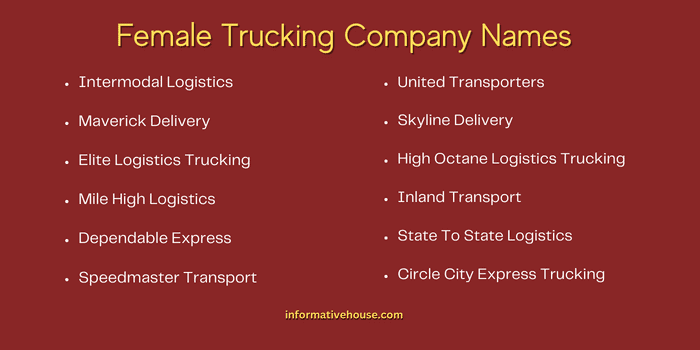 Female Trucking Company Names