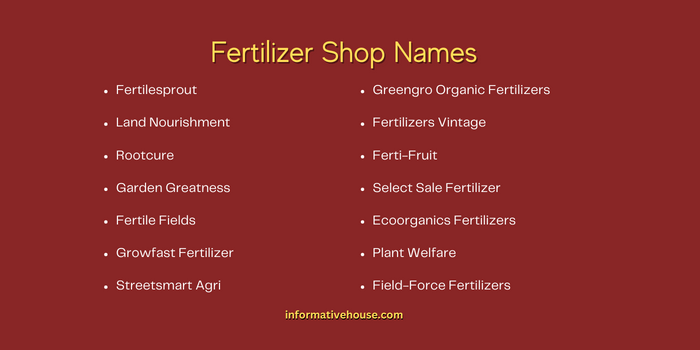 Fertilizer Shop Names