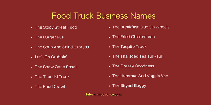 Food Truck Business Names