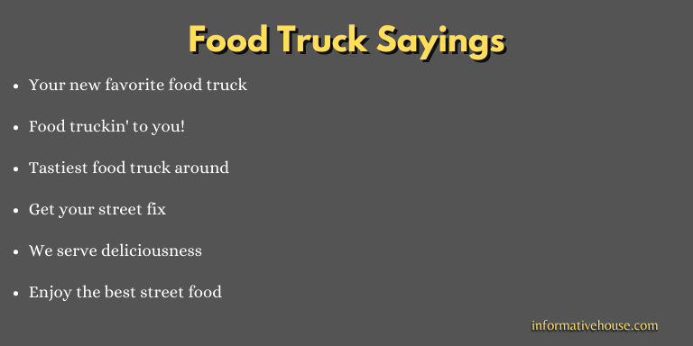 Food Truck Sayings