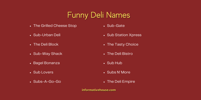 Funny Deli Names