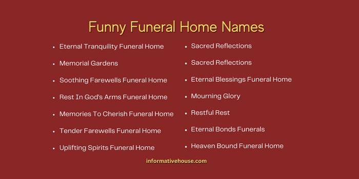 Funny Funeral Home Names