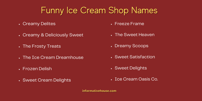 Funny Ice Cream Shop Names