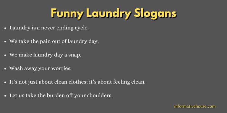 Funny Laundry Slogans