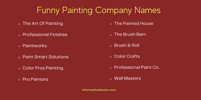Funny Painting Company Names