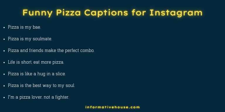 Funny Pizza Captions for Instagram
