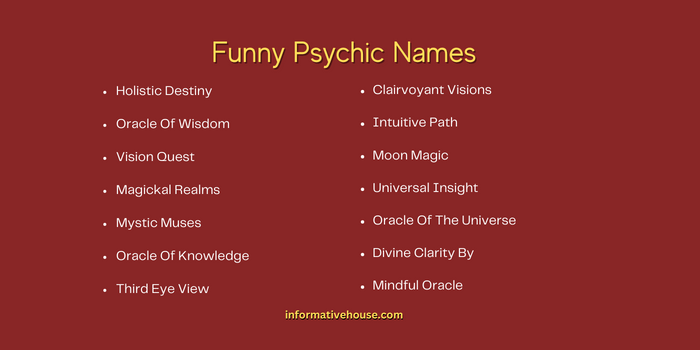 Funny Psychic Names