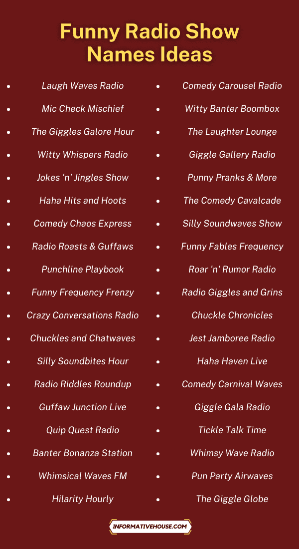Funny Radio Show Names