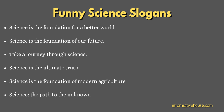 Funny Science Slogans