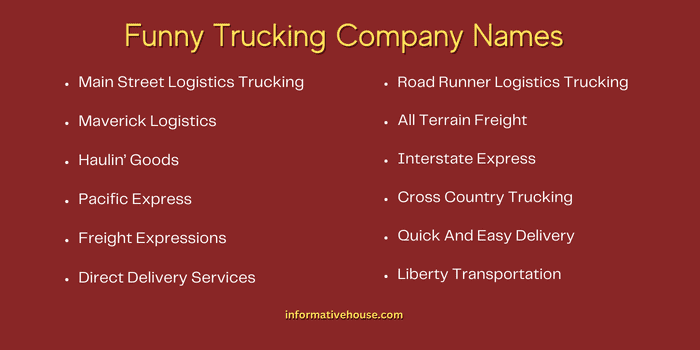 Funny Trucking Company Names