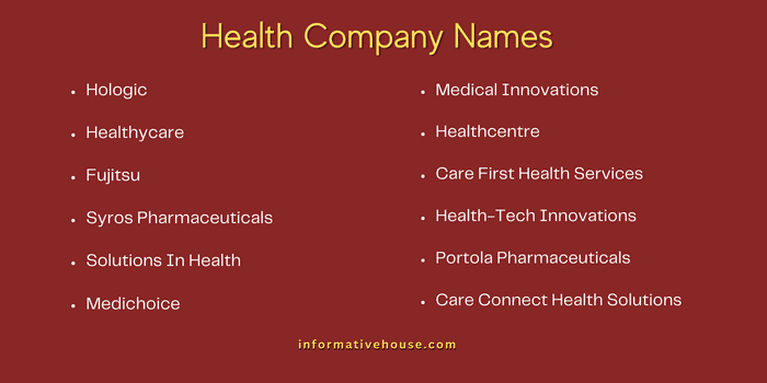 Health Company Names