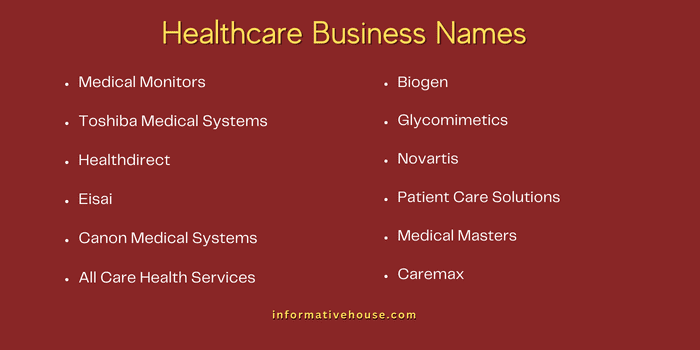 Healthcare Business Names