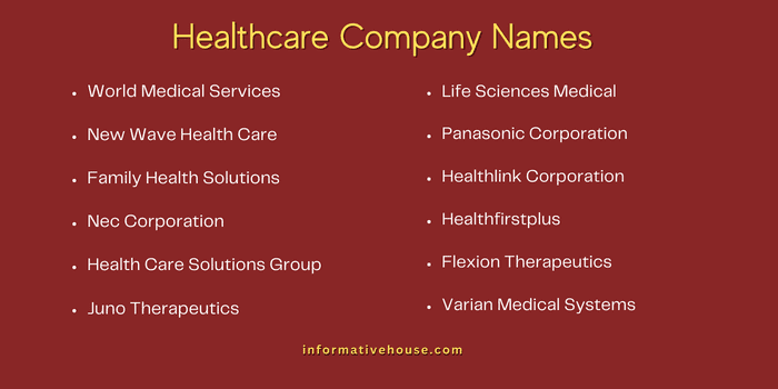 Healthcare Company Names