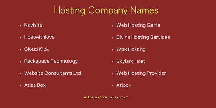 Hosting Company Names