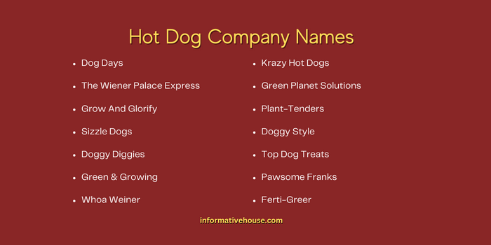 Hot Dog Company Names