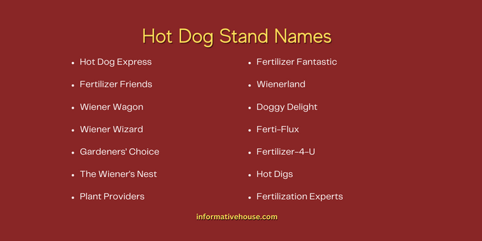 Hot Dog Stand Names